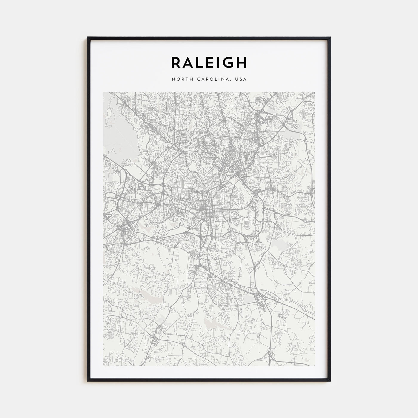 Raleigh Map Portrait Poster