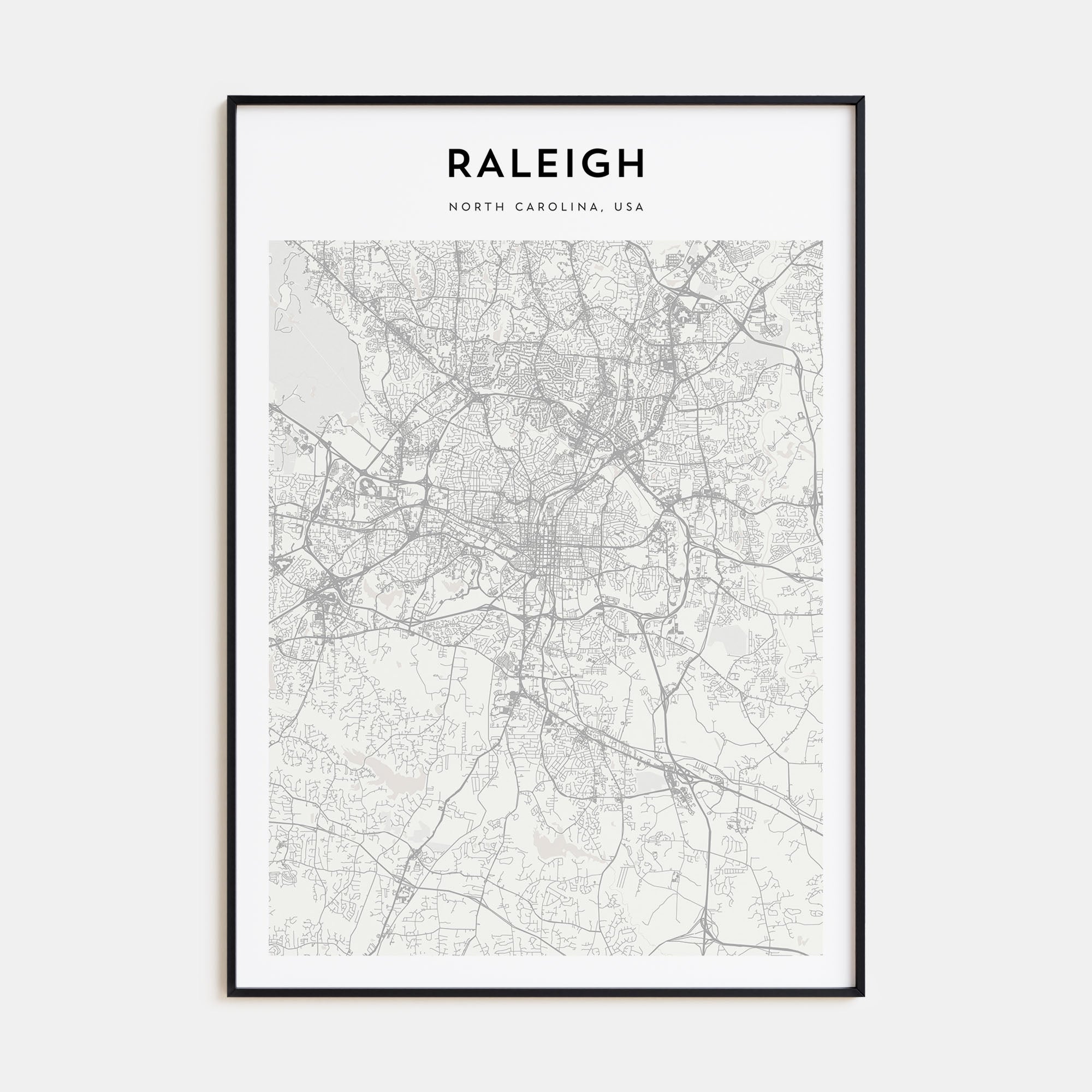 Raleigh Map Portrait Poster