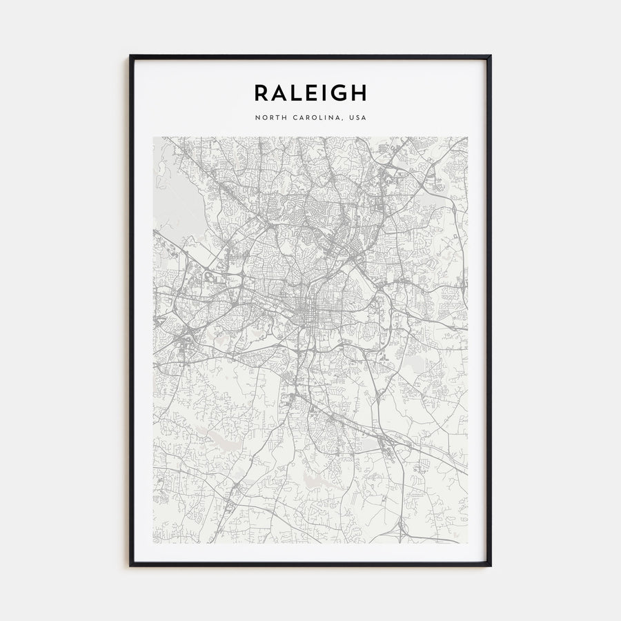 Raleigh Map Portrait Poster