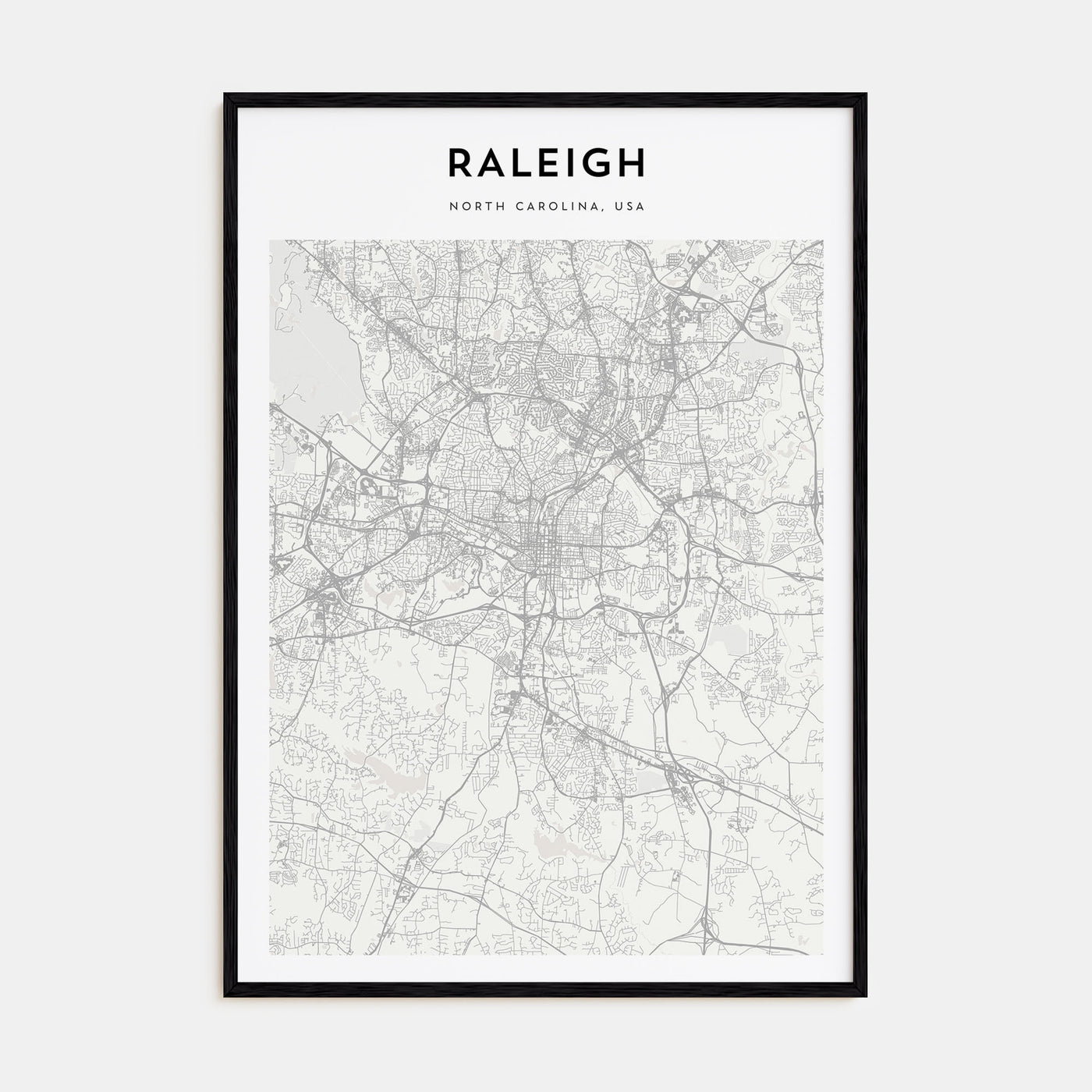 Raleigh Map Portrait Poster