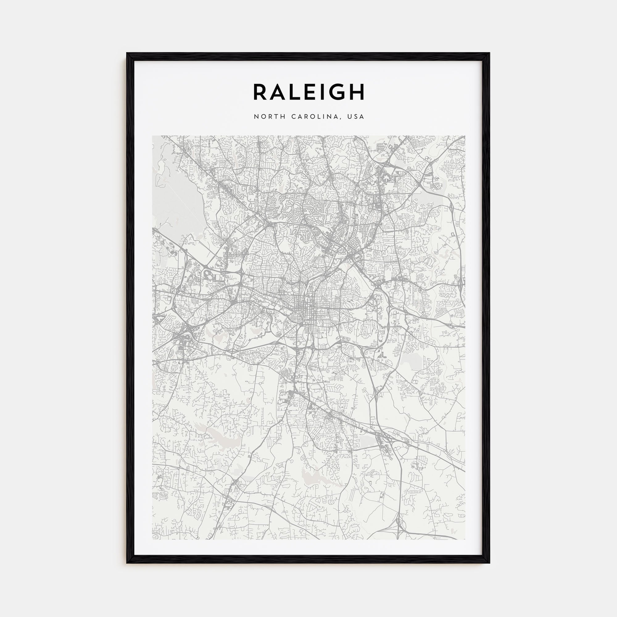 Raleigh Map Portrait Poster