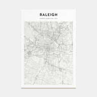 Raleigh Map Portrait Poster