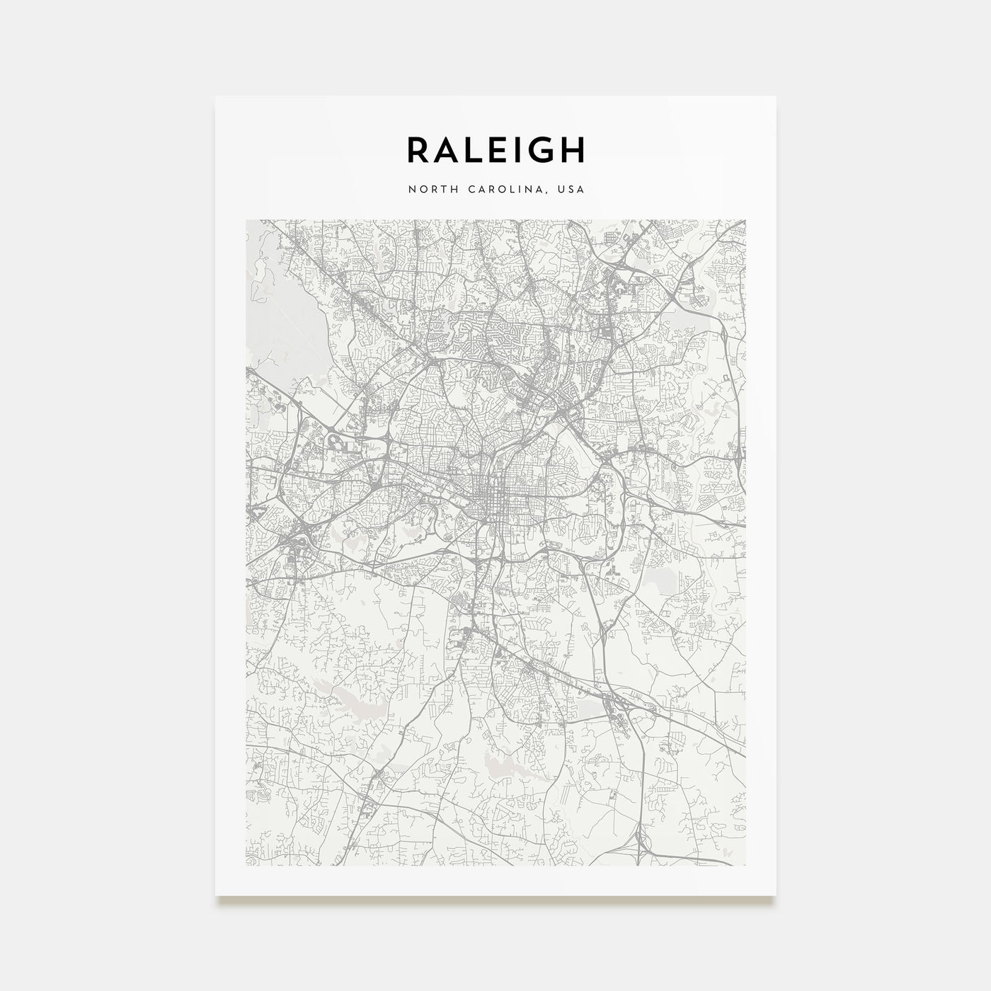 Raleigh Map Portrait Poster