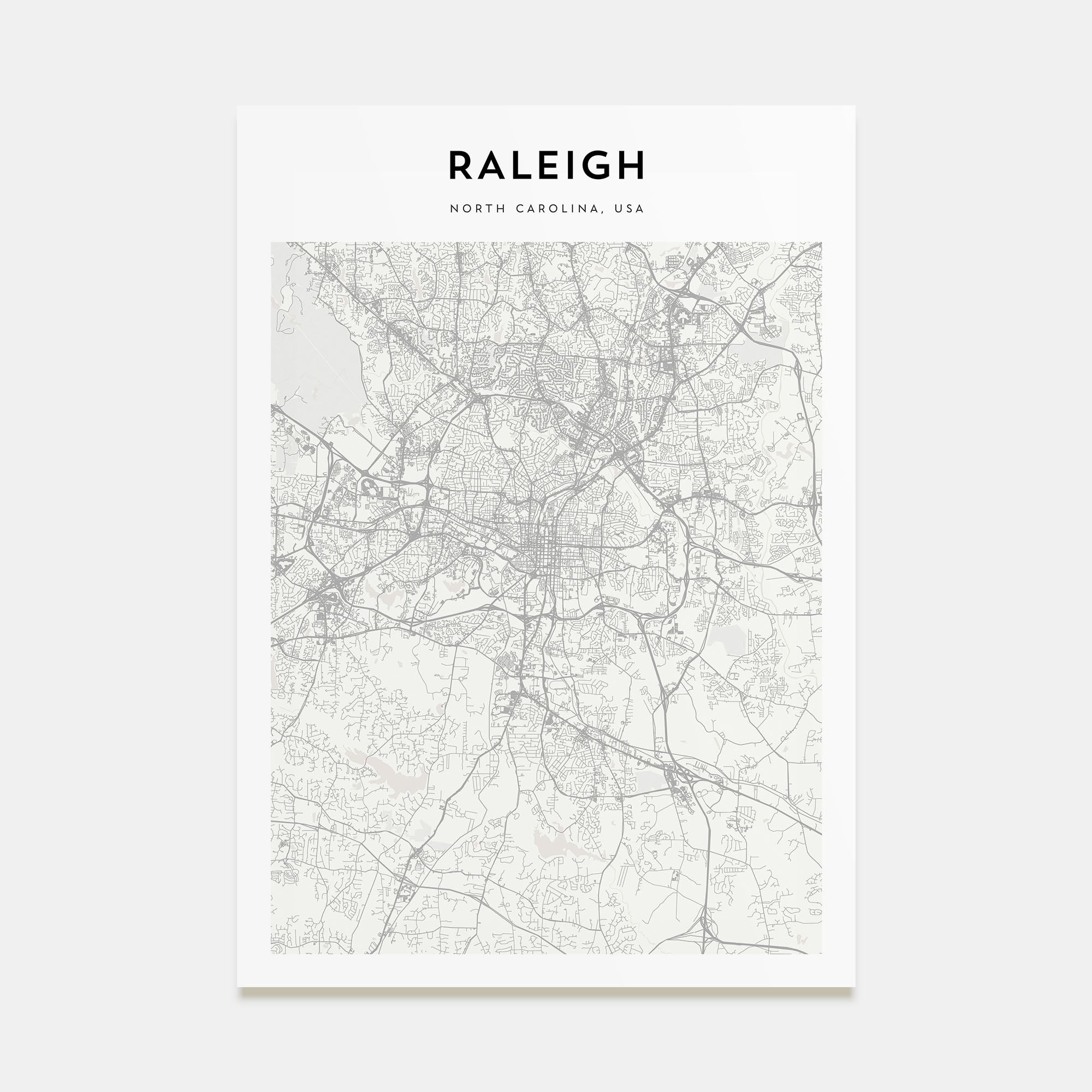 Raleigh Map Portrait Poster