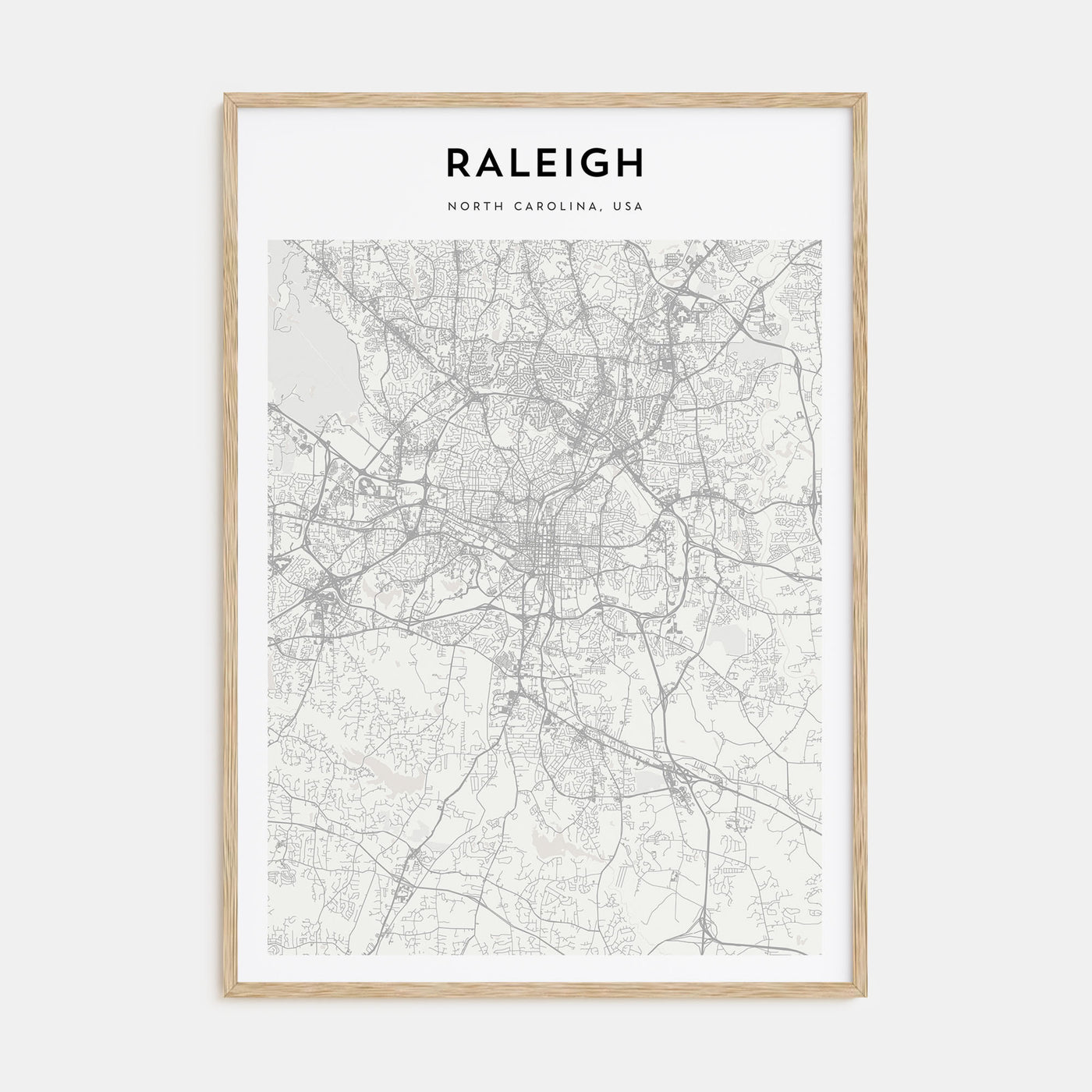 Raleigh Map Portrait Poster