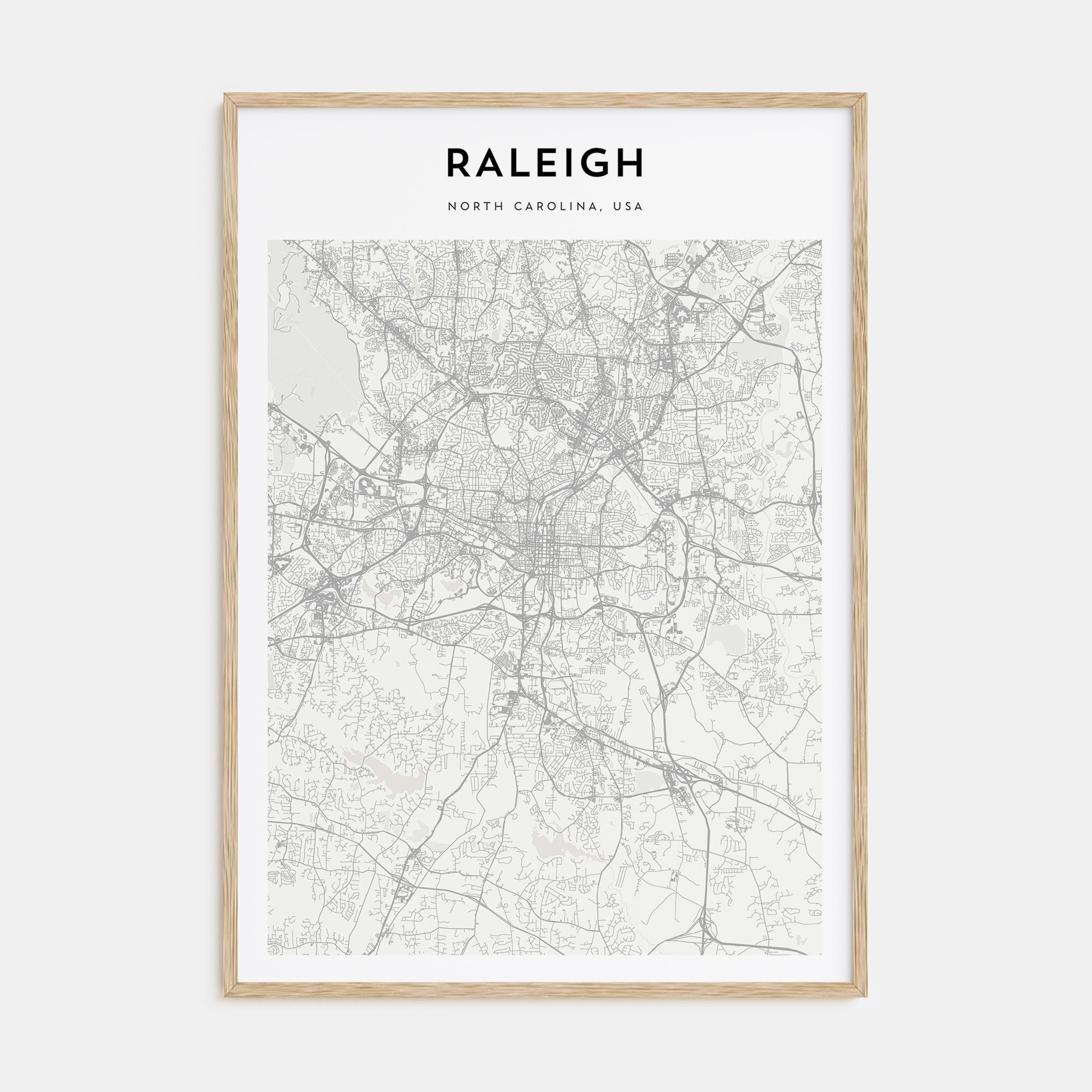 Raleigh Map Portrait Poster