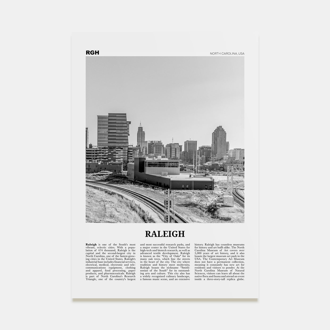 Raleigh Travel B&W No 2 Poster