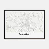 Ramallah Map Landscape Poster