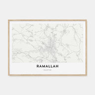 Ramallah Map Landscape Poster