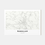 Ramallah Map Landscape Poster