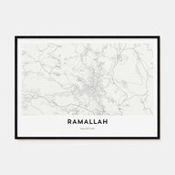 Ramallah Map Landscape Poster