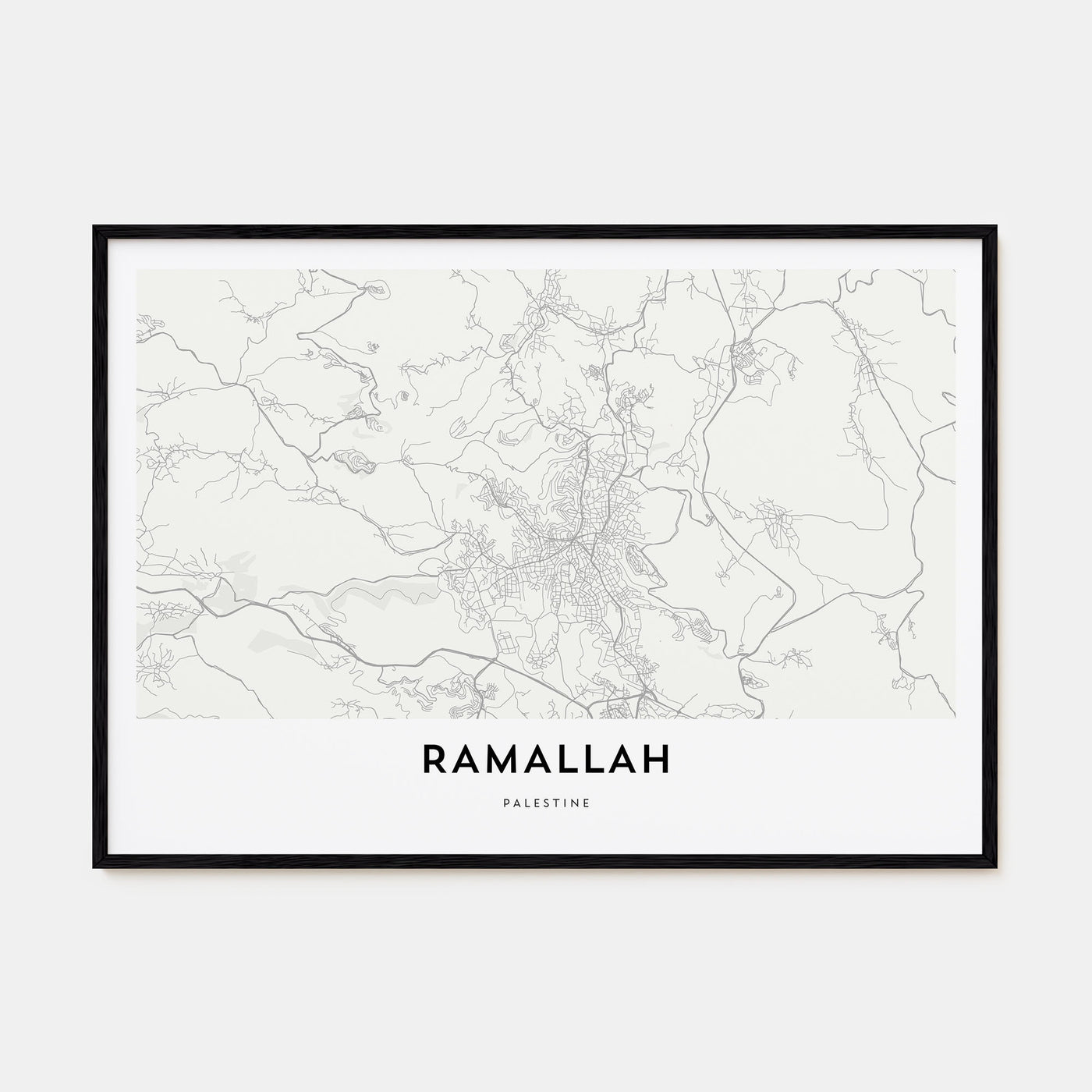 Ramallah Map Landscape Poster