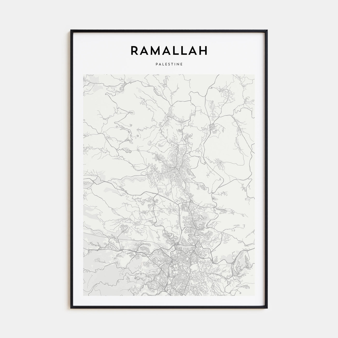 Ramallah Map Portrait Poster
