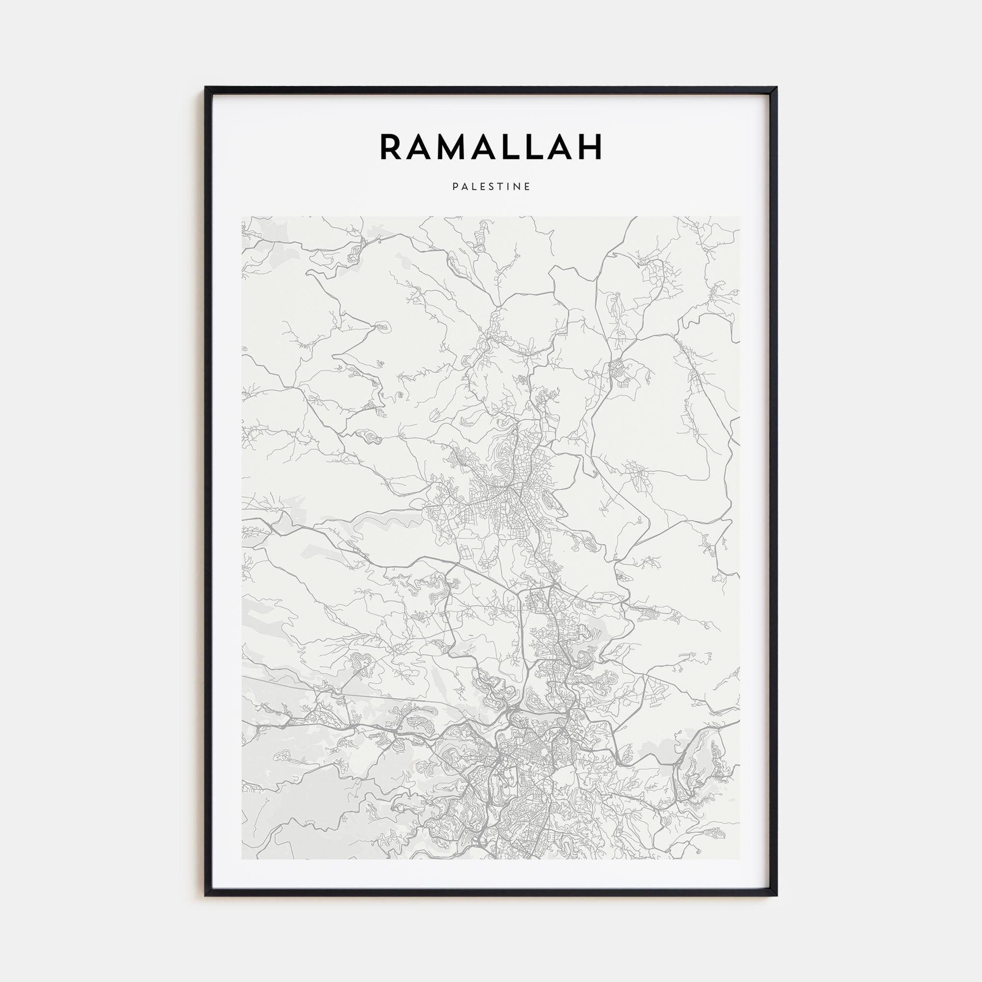 Ramallah Map Portrait Poster