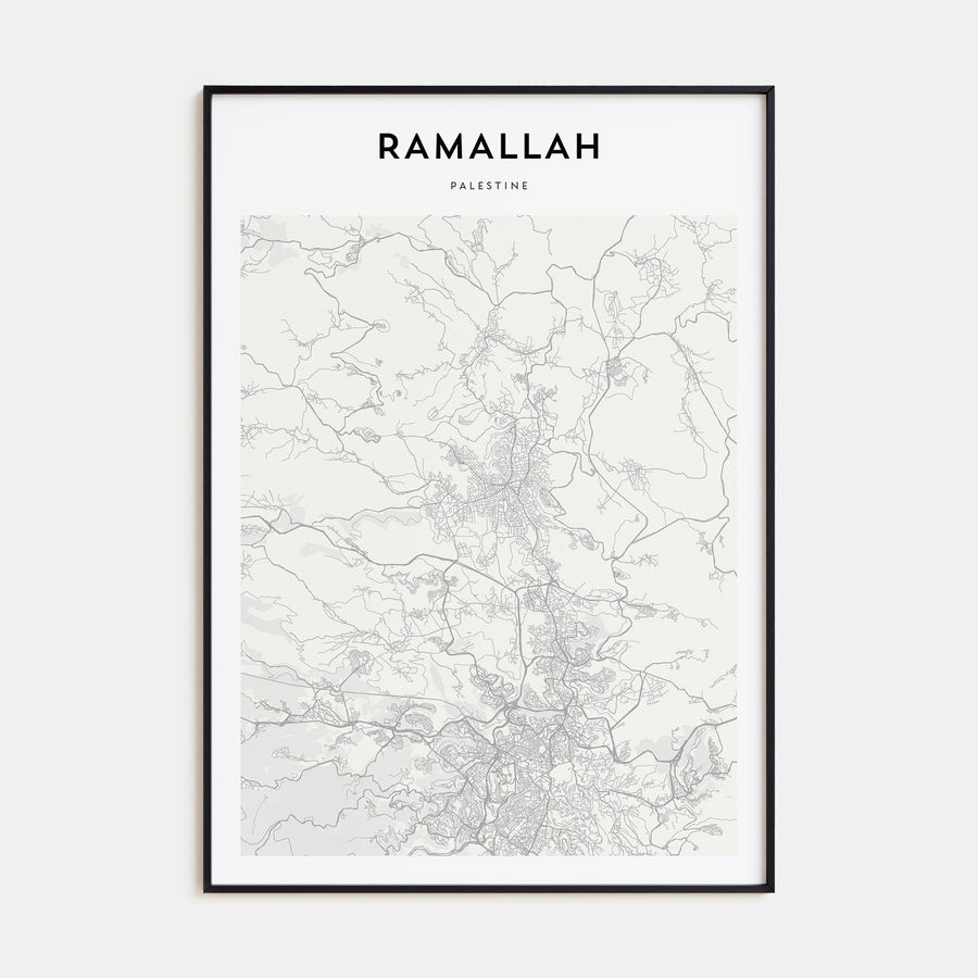 Ramallah Map Portrait Poster