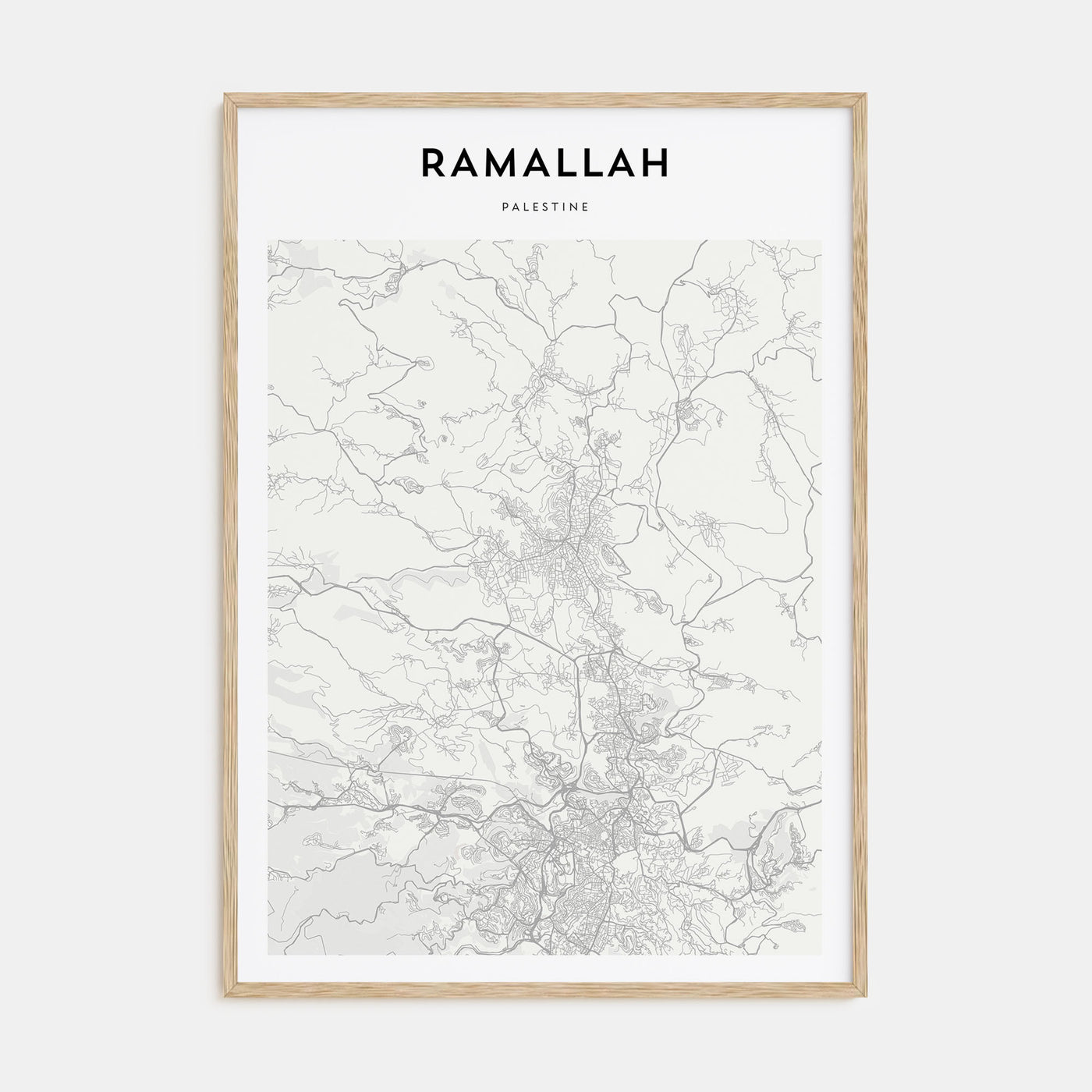 Ramallah Map Portrait Poster