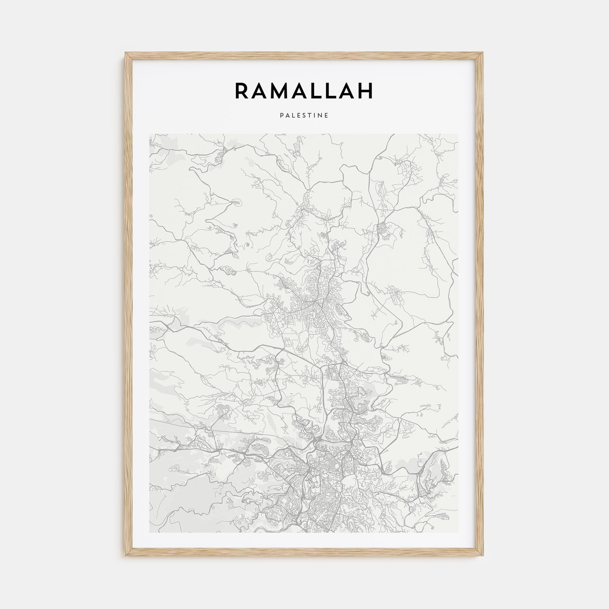 Ramallah Map Portrait Poster