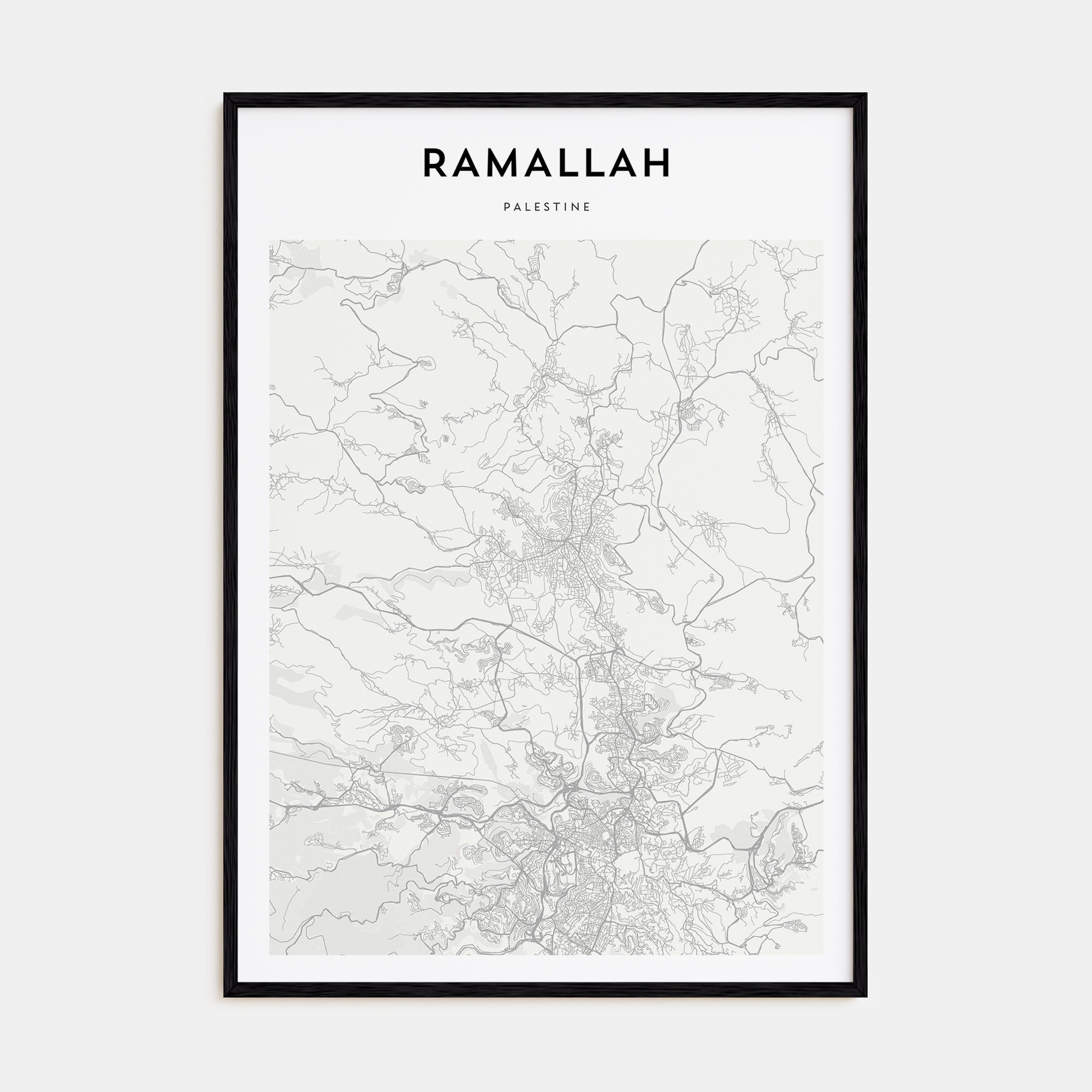 Ramallah Map Portrait Poster