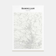 Ramallah Map Portrait Poster