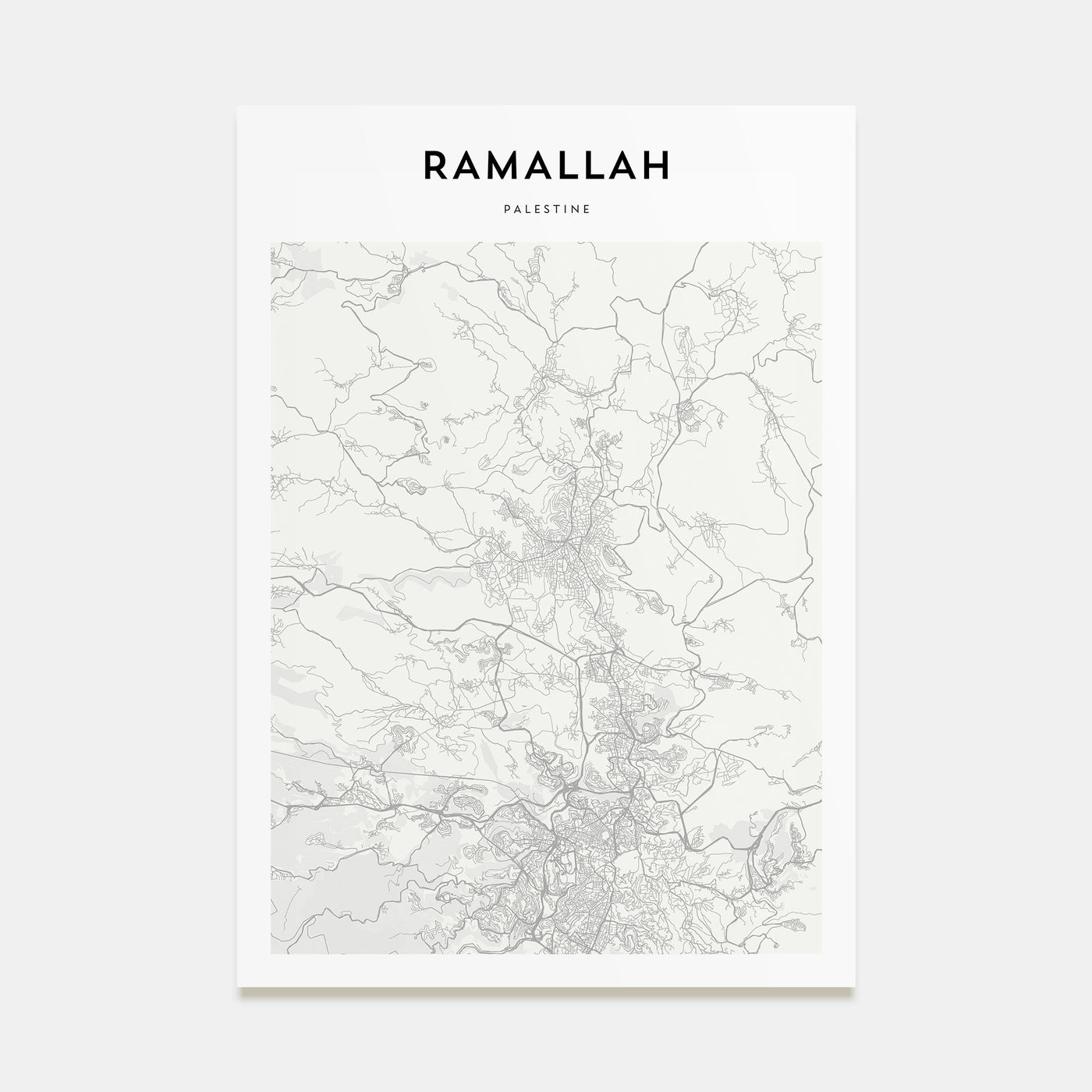 Ramallah Map Portrait Poster