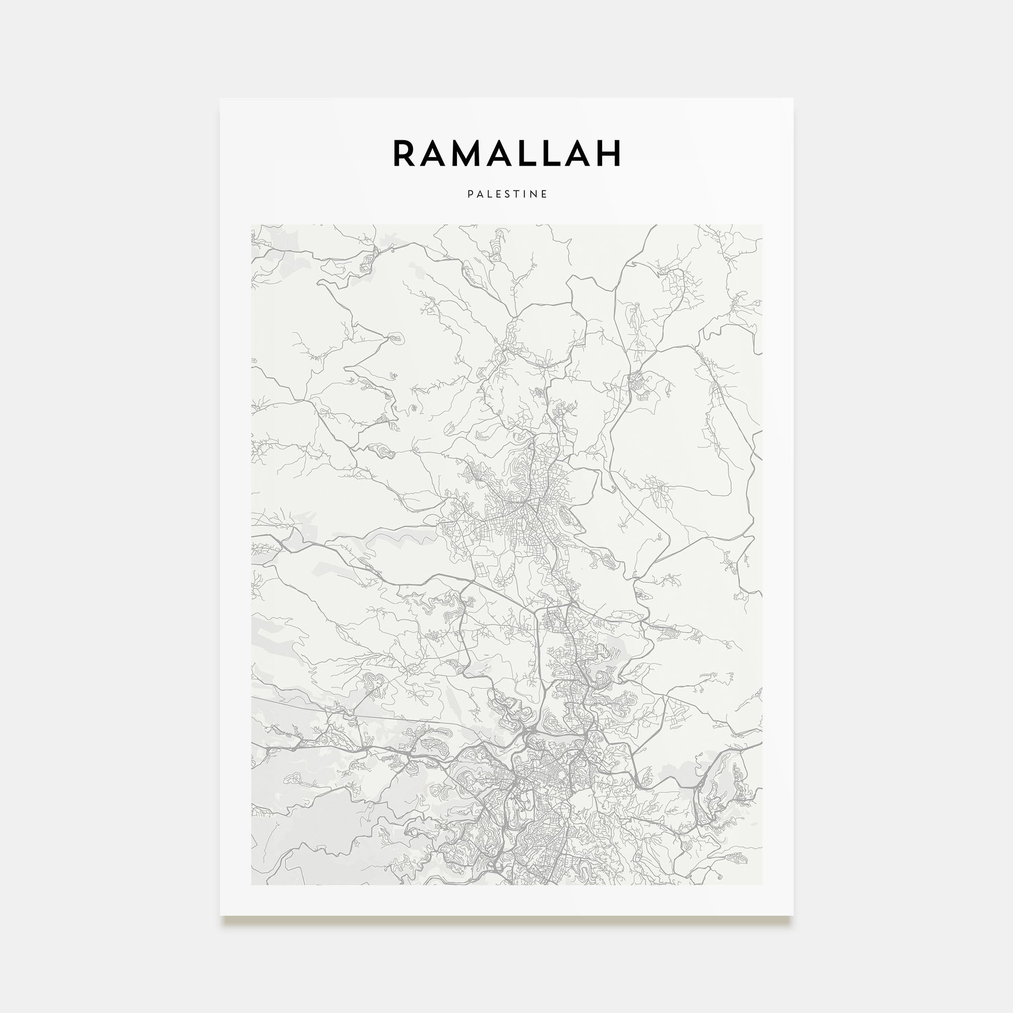 Ramallah Map Portrait Poster
