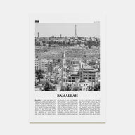 Ramallah Travel B&W Poster