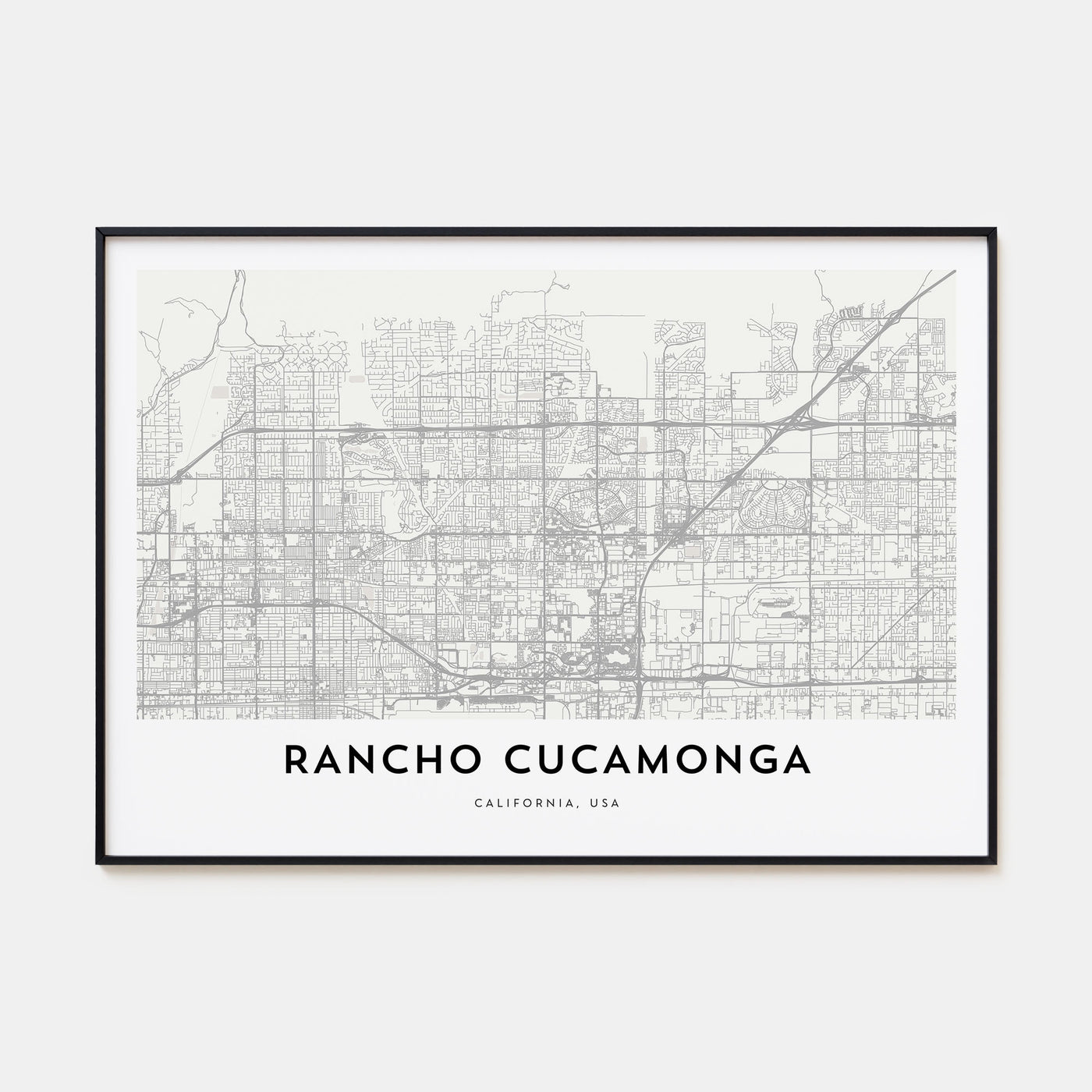 Rancho Cucamonga Map Landscape Poster