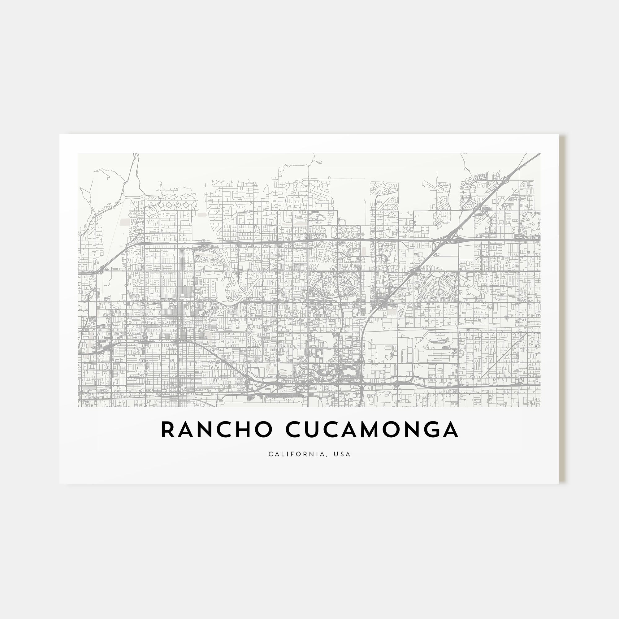 Rancho Cucamonga Map Landscape Poster