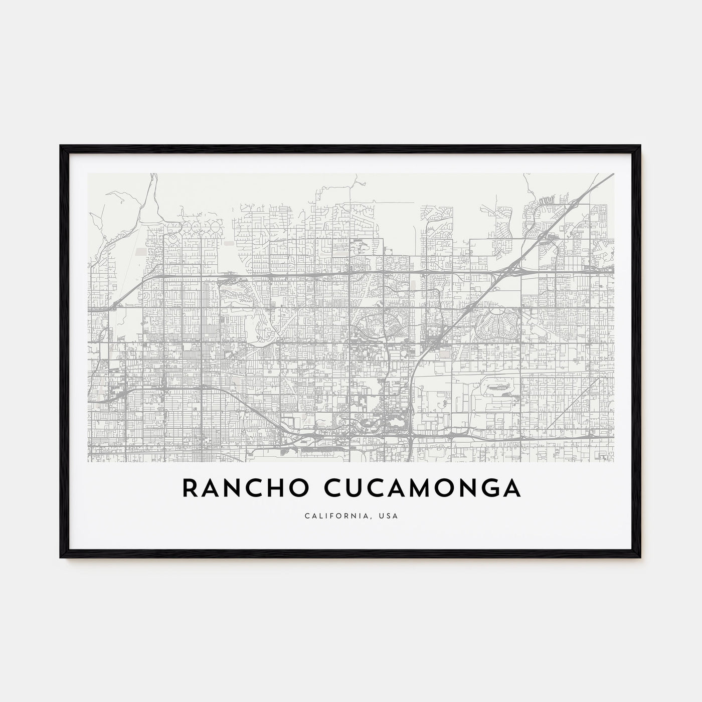 Rancho Cucamonga Map Landscape Poster