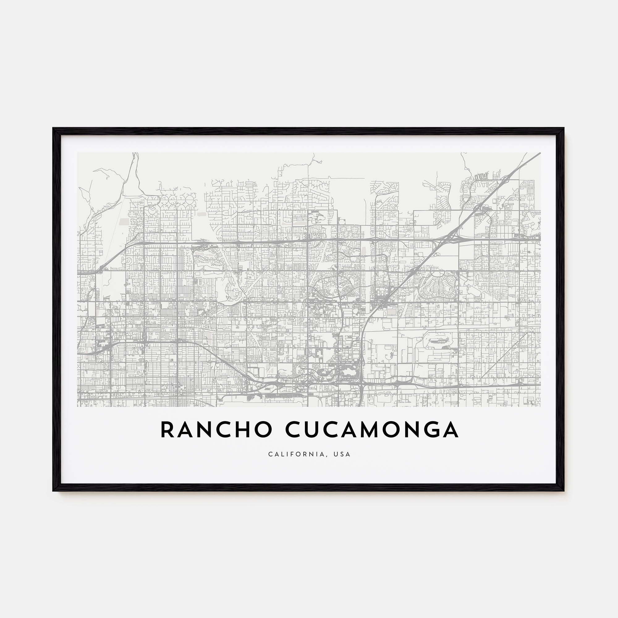 Rancho Cucamonga Map Landscape Poster