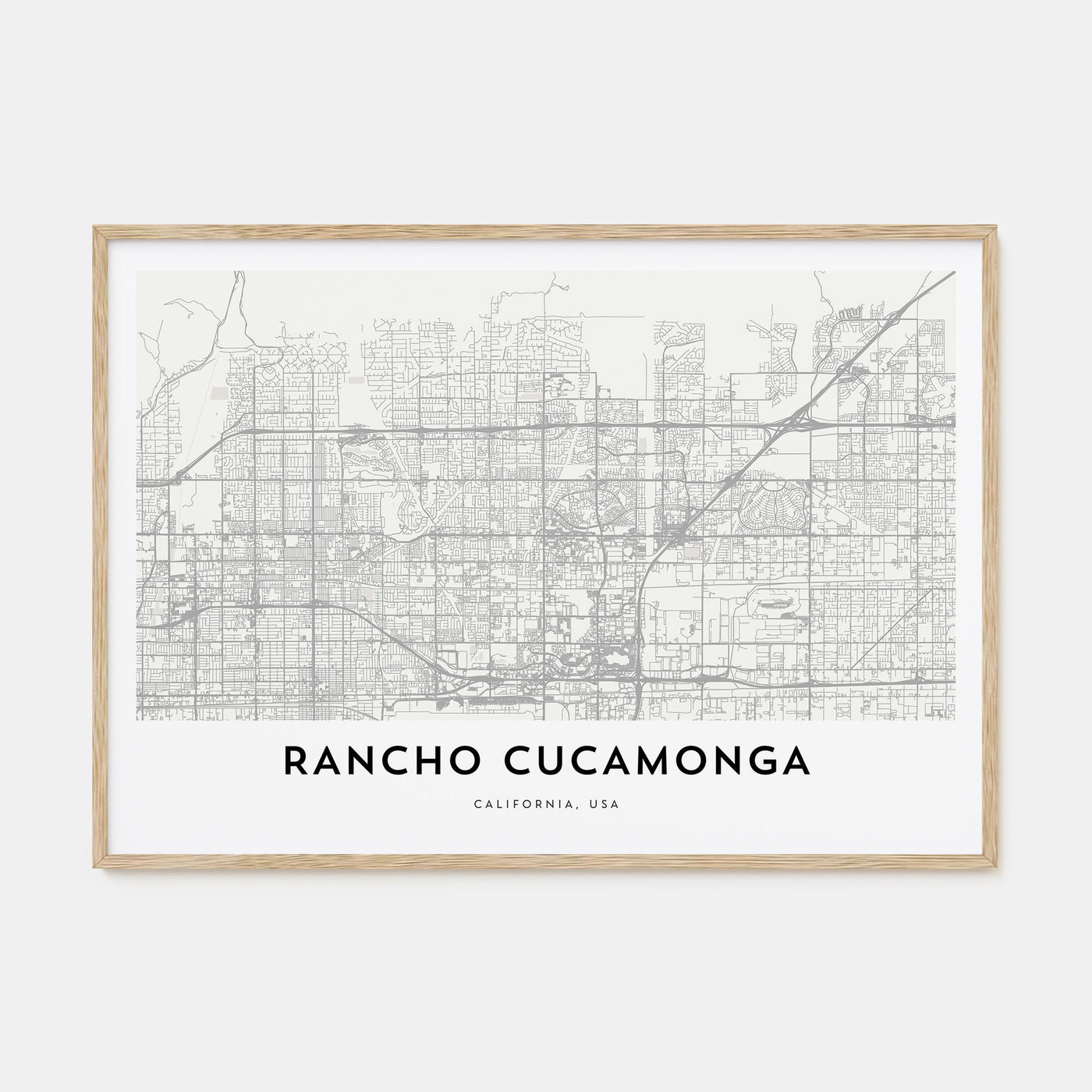 Rancho Cucamonga Map Landscape Poster