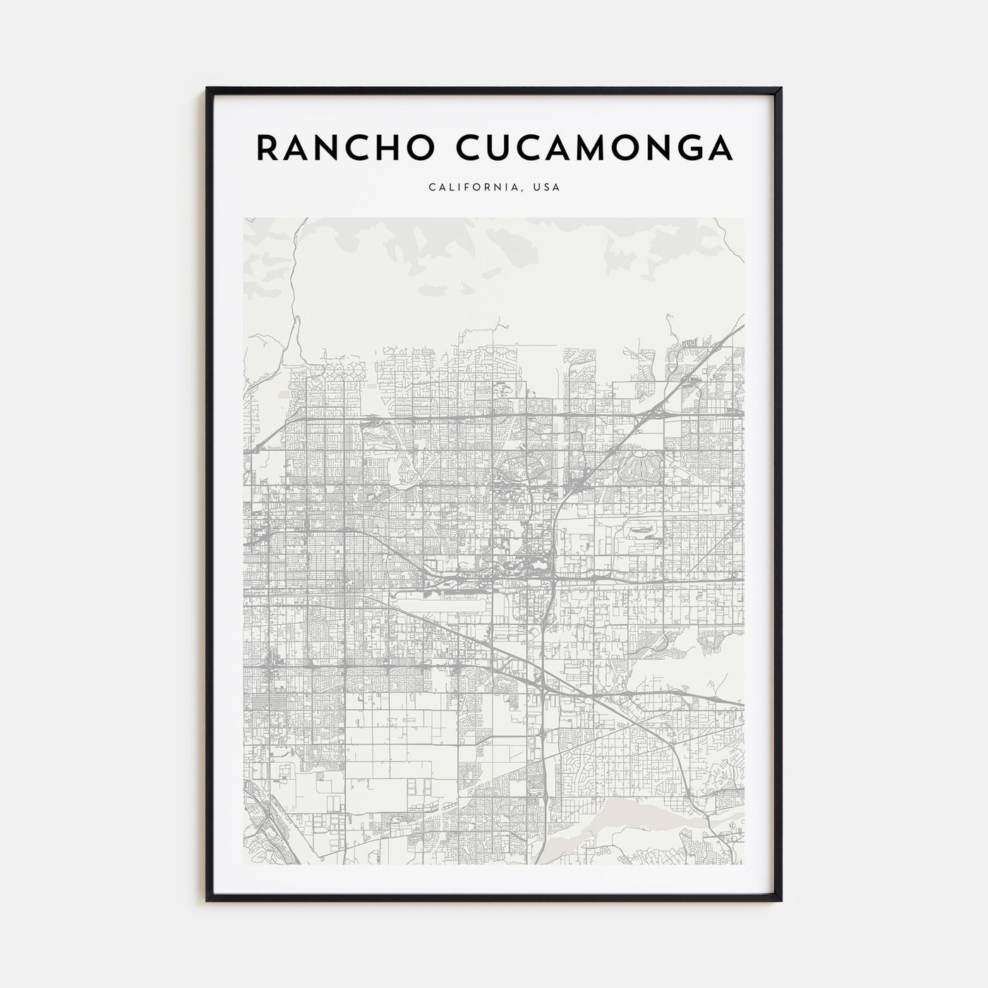 Rancho Cucamonga Map Portrait Poster