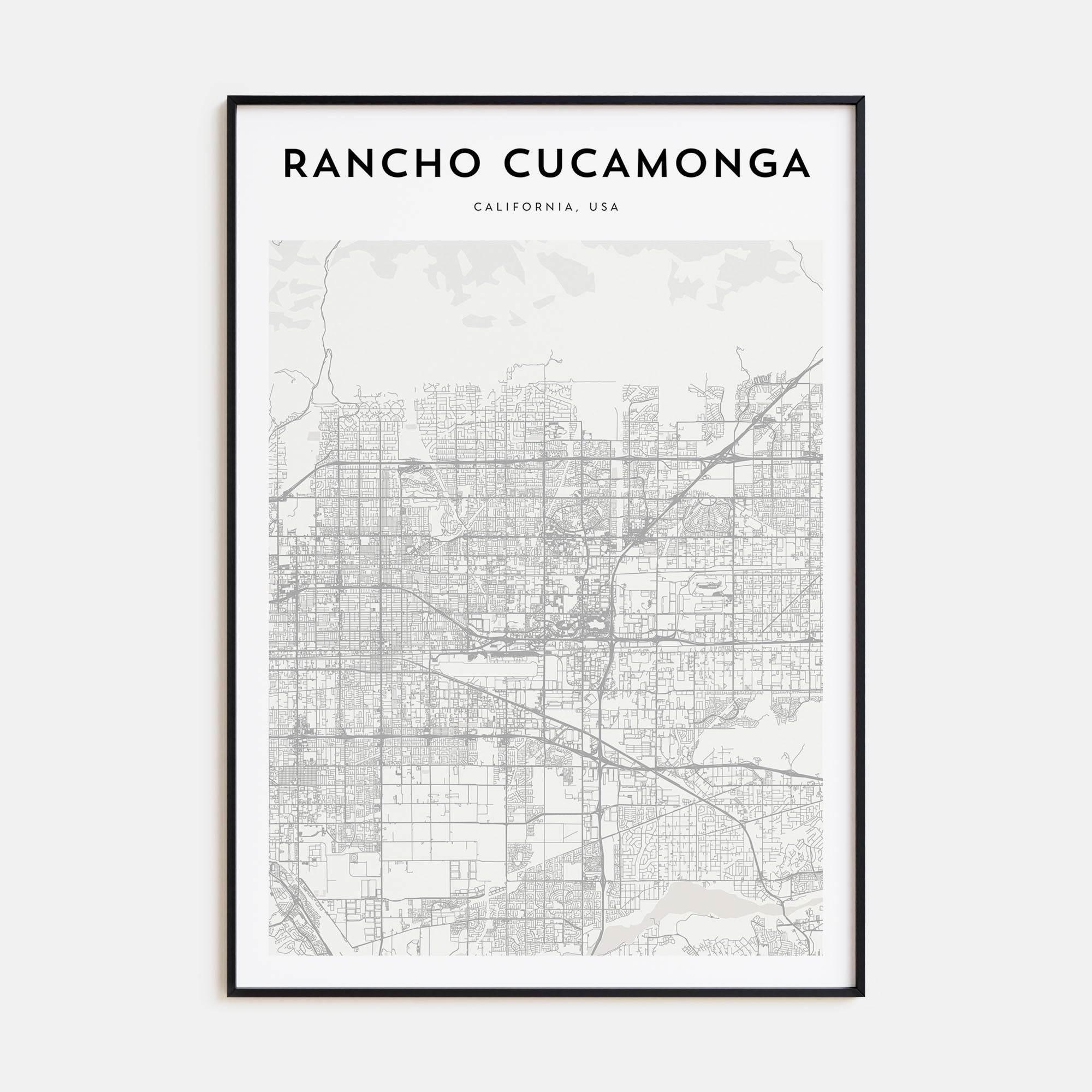 Rancho Cucamonga Map Portrait Poster