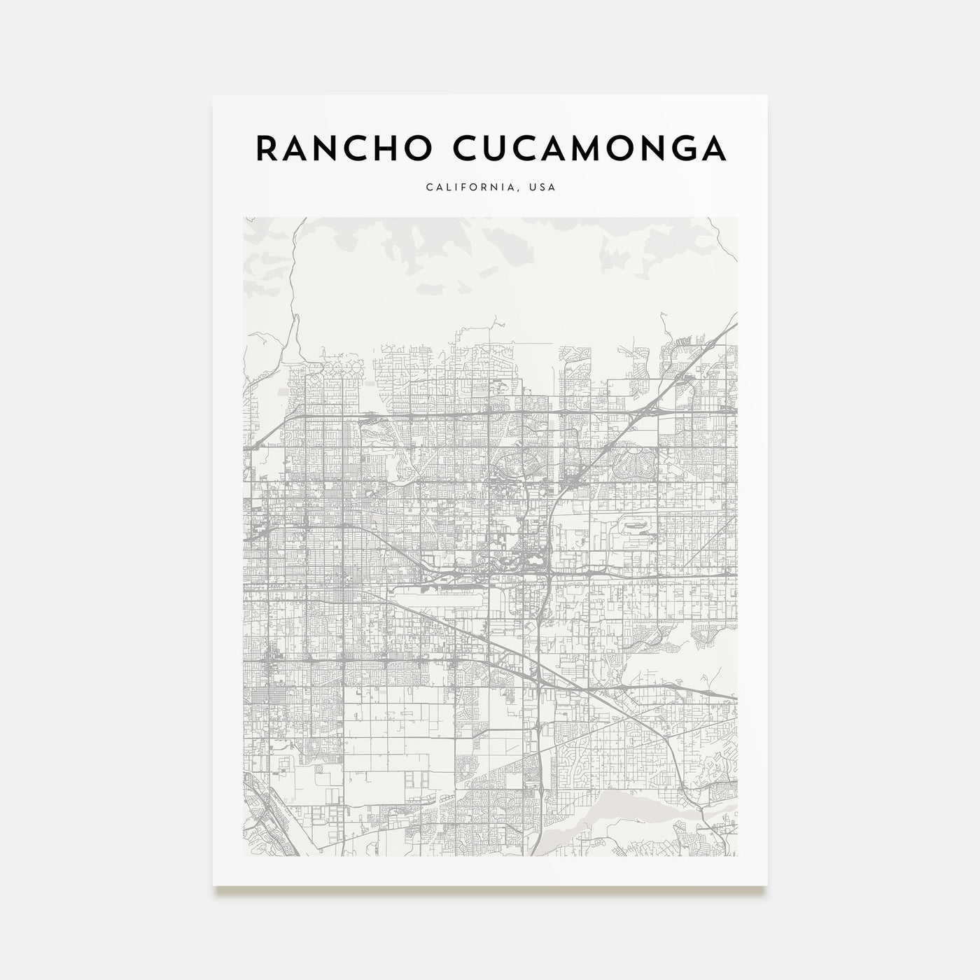 Rancho Cucamonga Map Portrait Poster