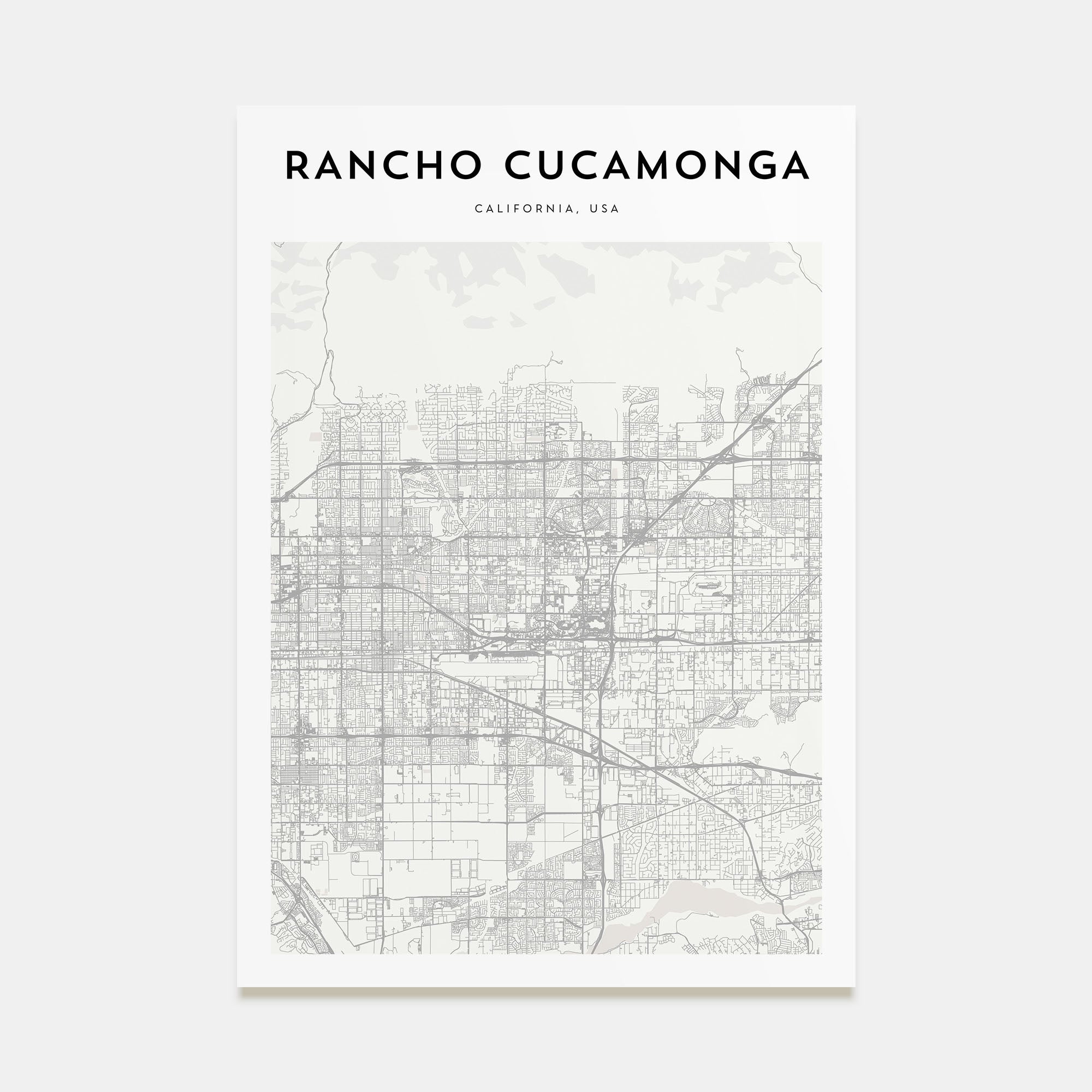 Rancho Cucamonga Map Portrait Poster