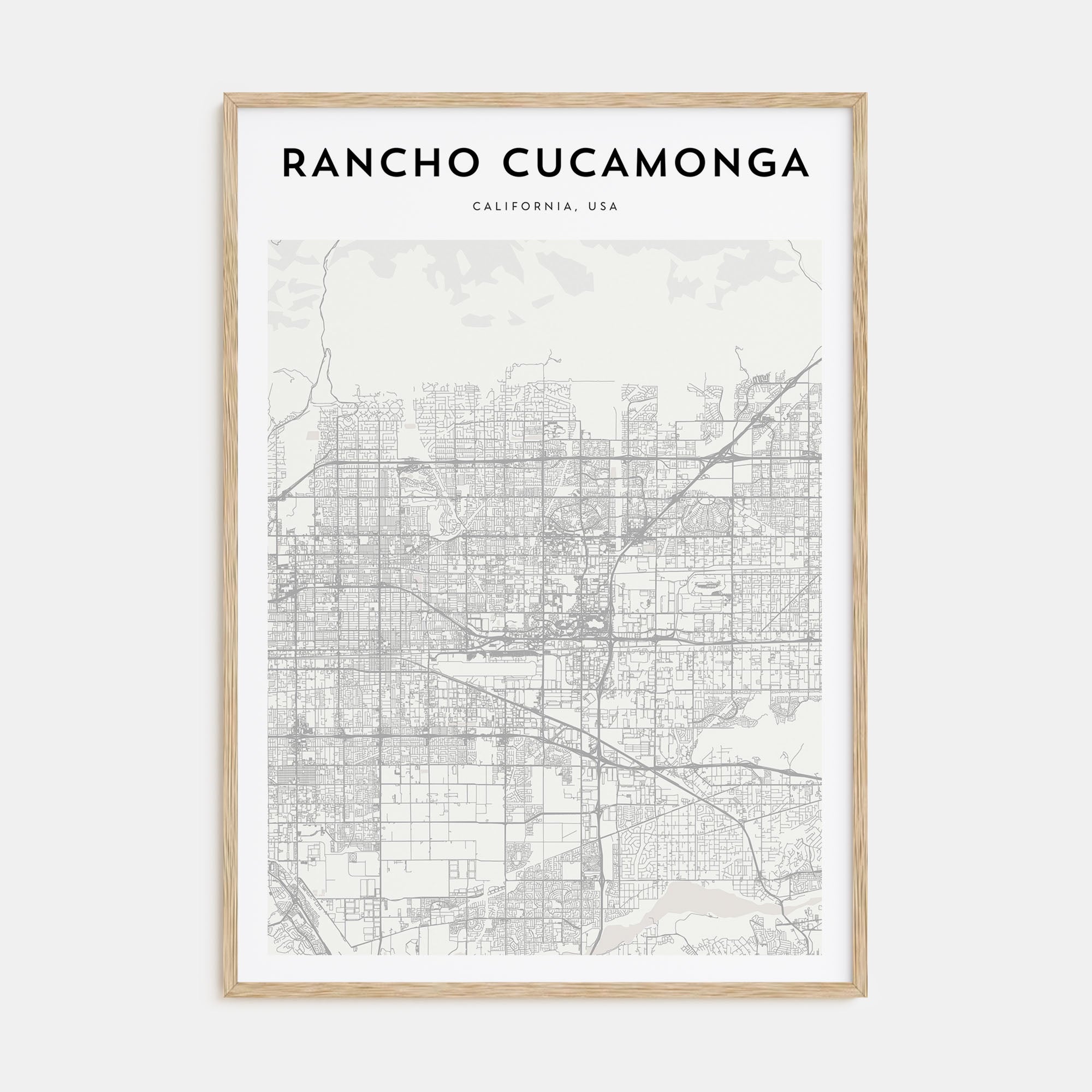 Rancho Cucamonga Map Portrait Poster