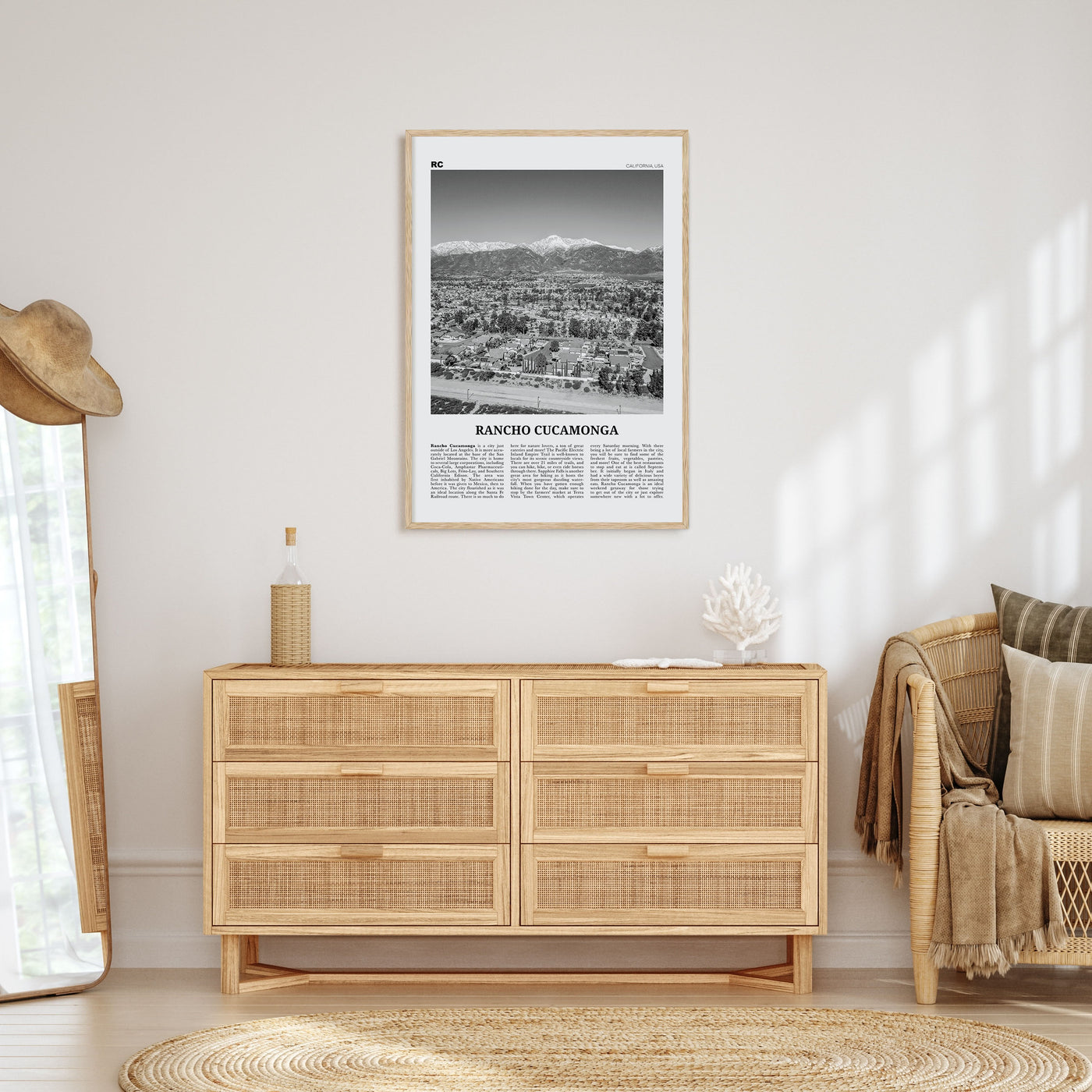 Rancho Cucamonga Travel B&W Poster