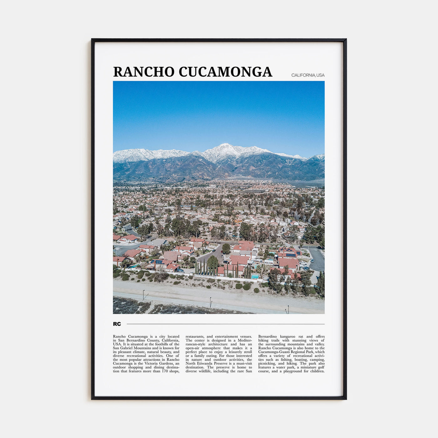 Rancho Cucamonga Travel Color Poster