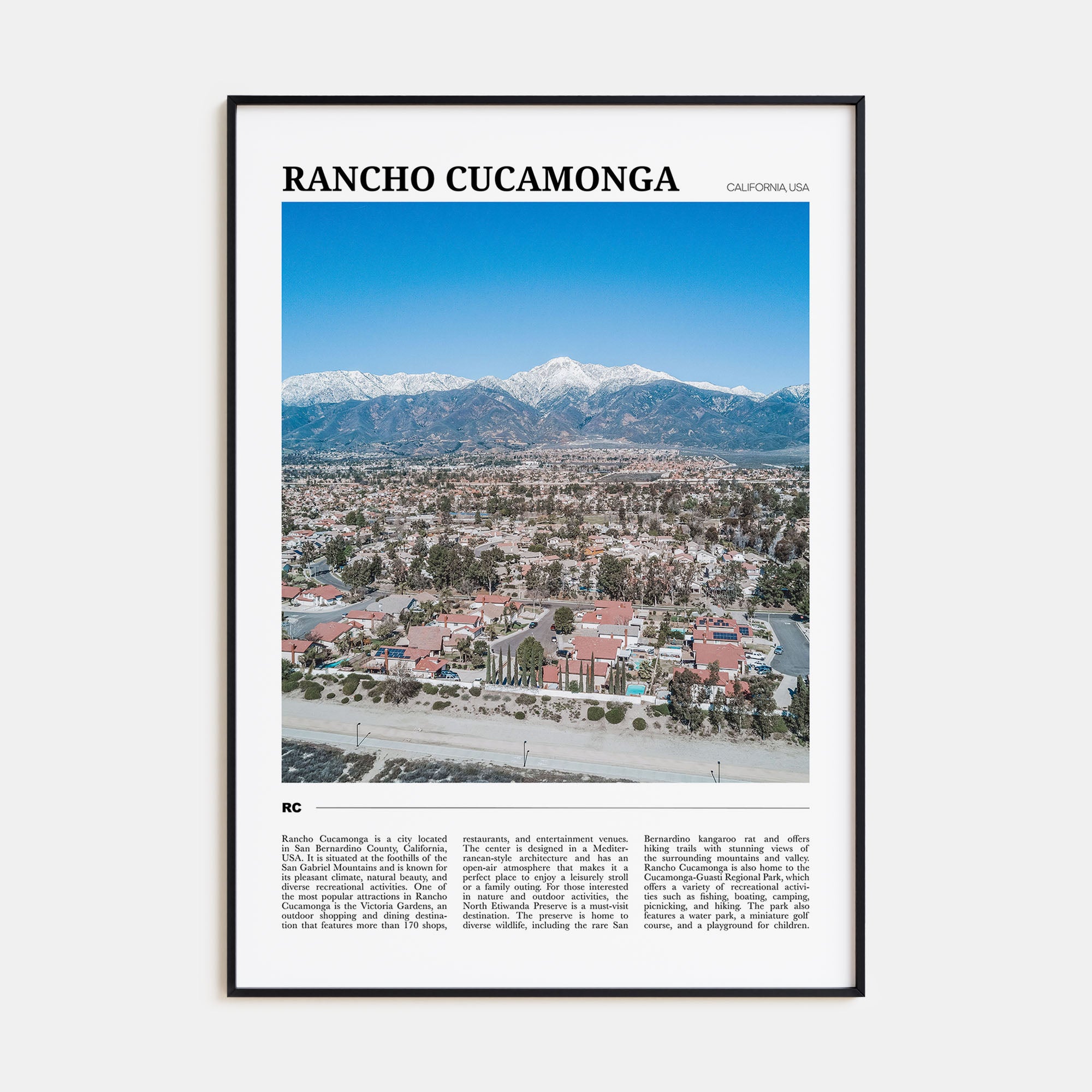 Rancho Cucamonga Travel Color Poster