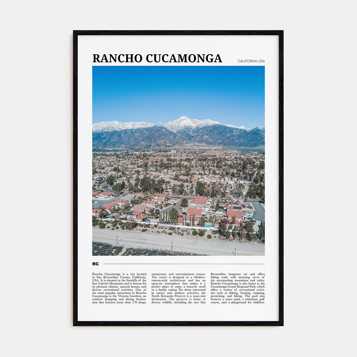 Rancho Cucamonga Travel Color Poster