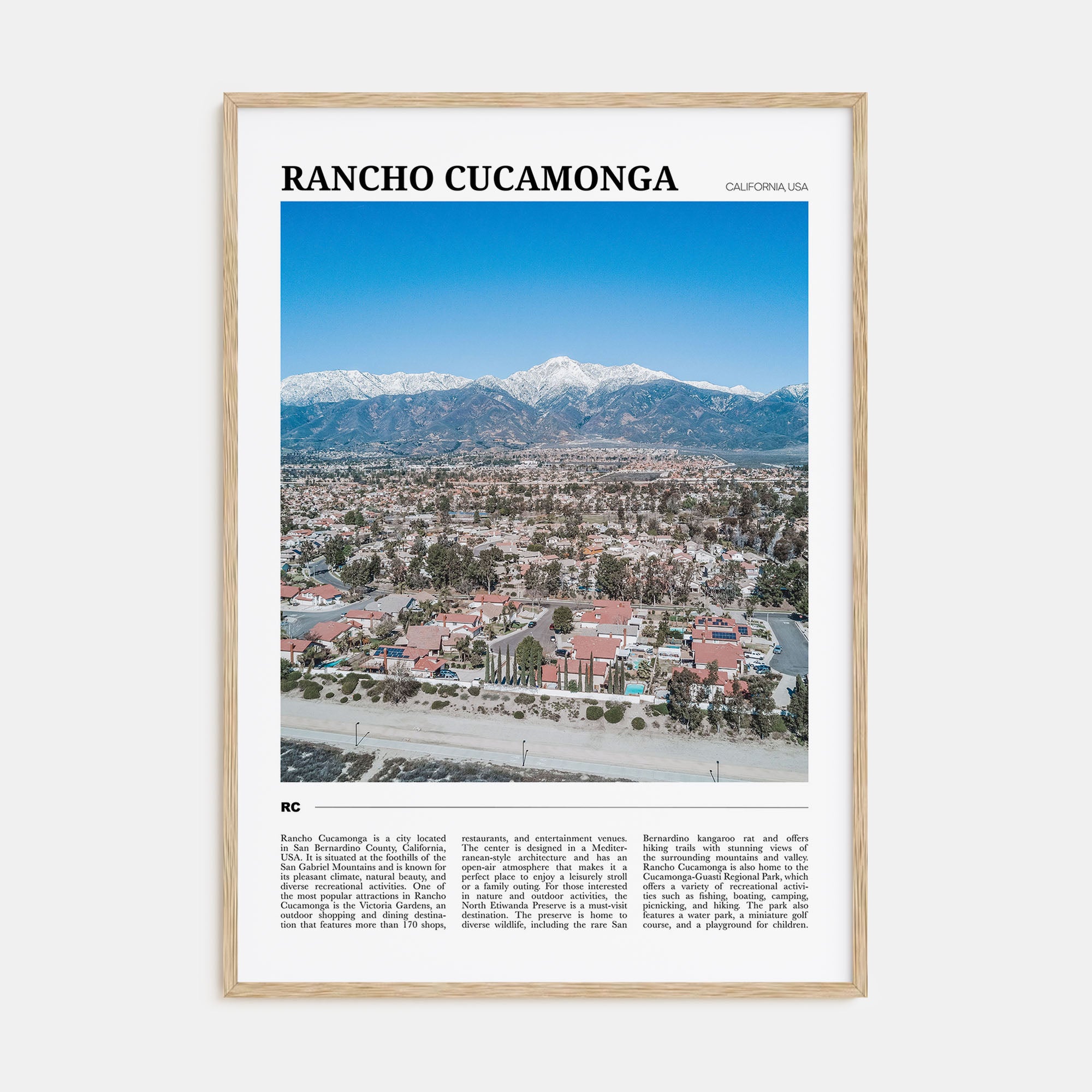 Rancho Cucamonga Travel Color Poster