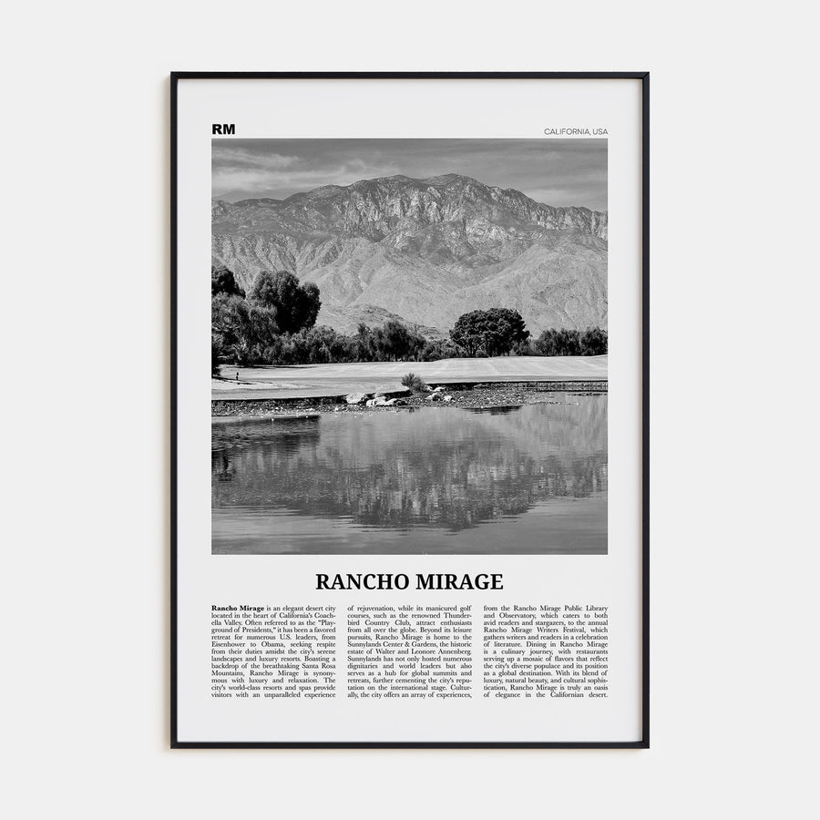 Rancho Mirage Travel B&W Poster