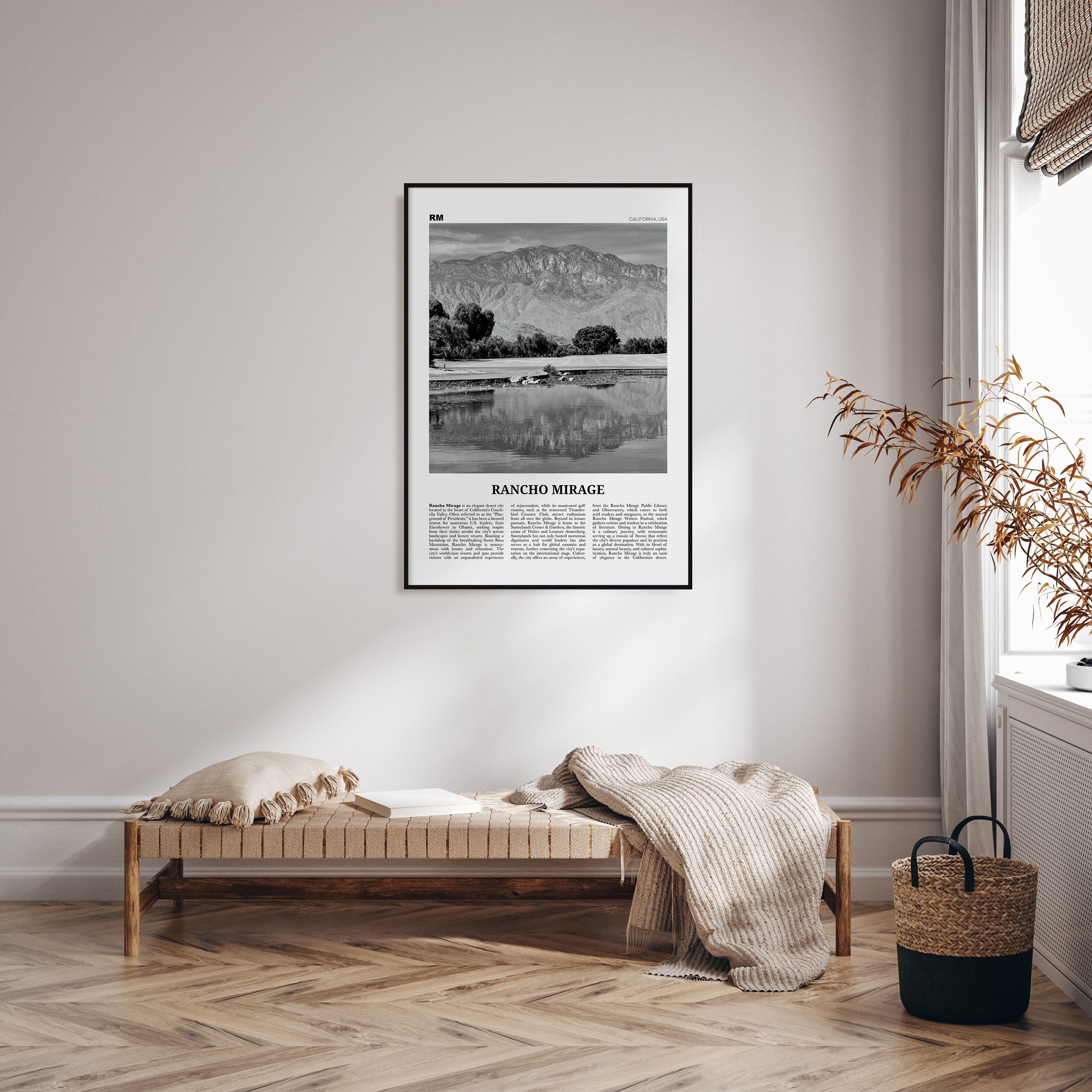 Rancho Mirage Travel B&W Poster