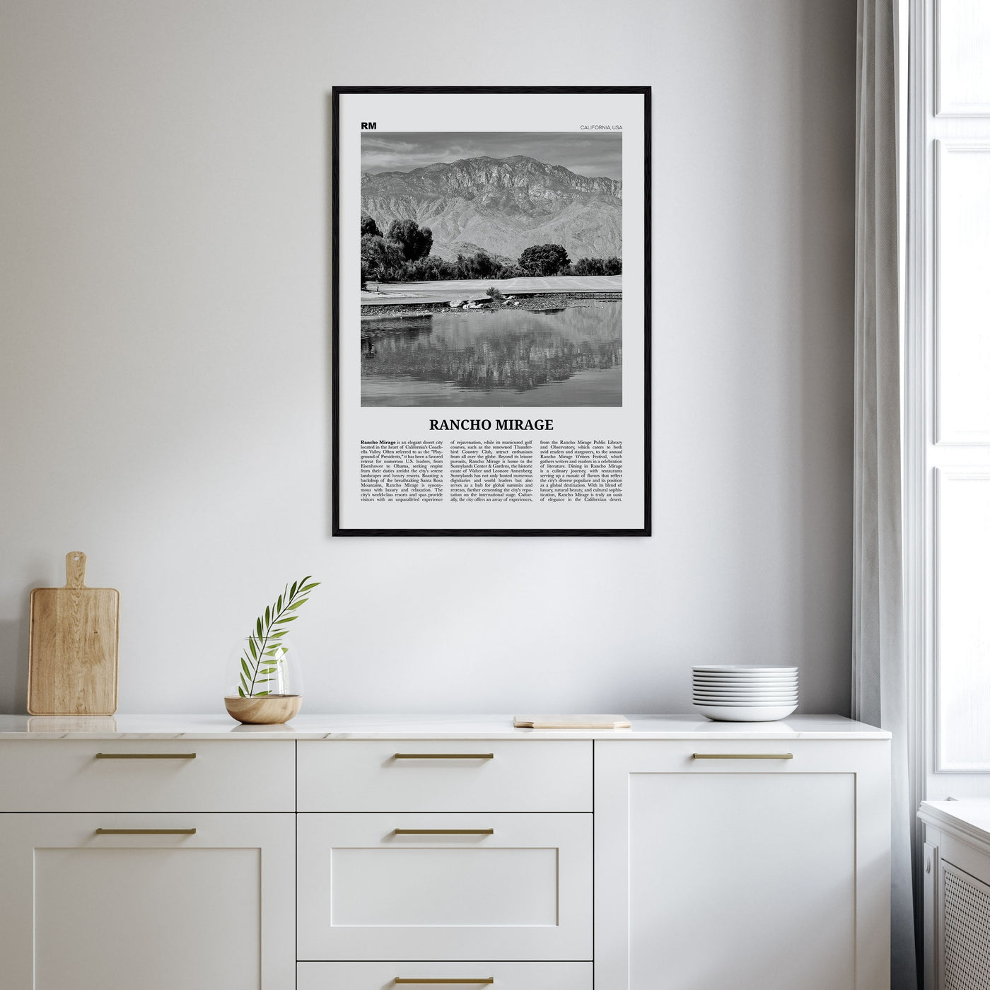 Rancho Mirage Travel B&W Poster