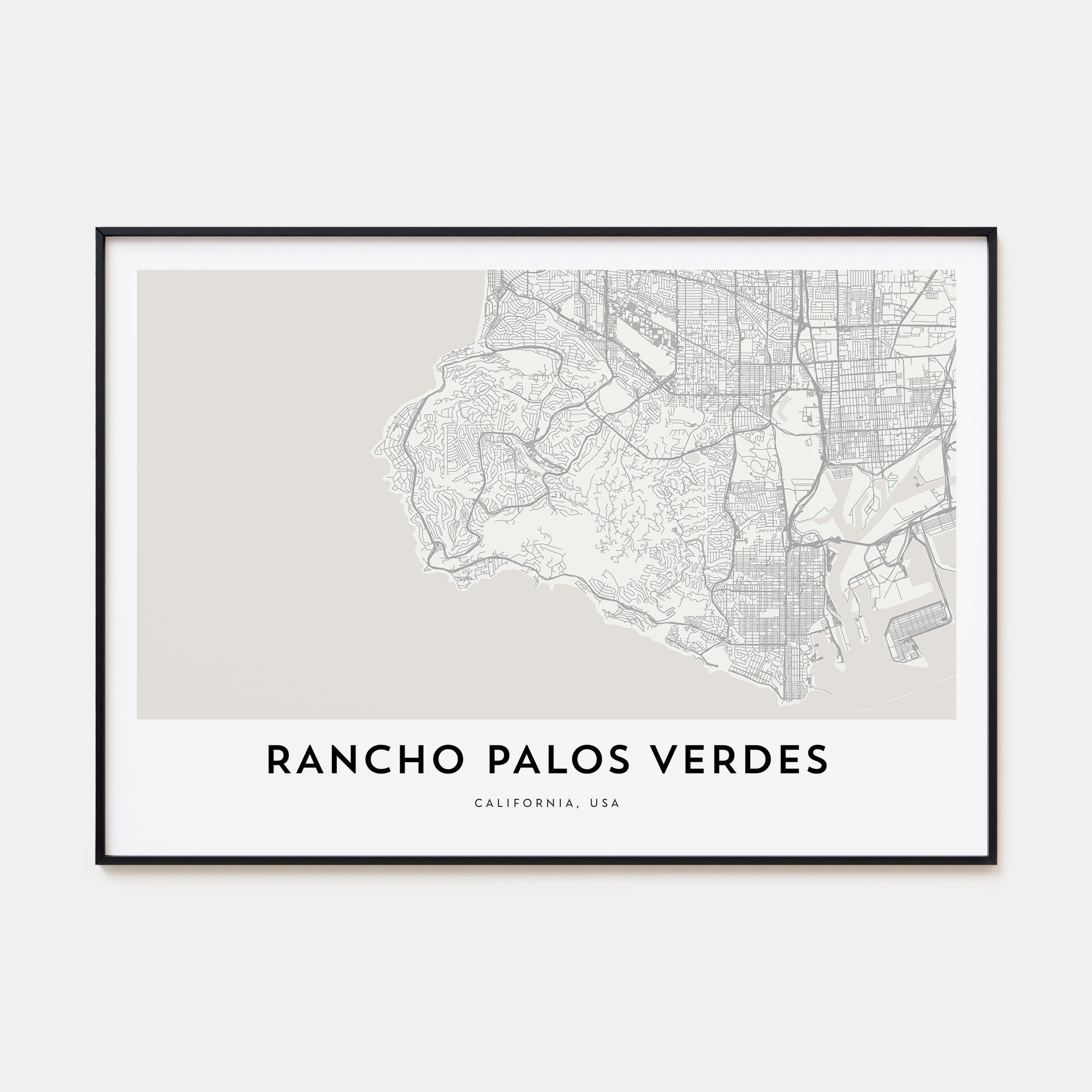 Rancho Palos Verdes Map Landscape Poster