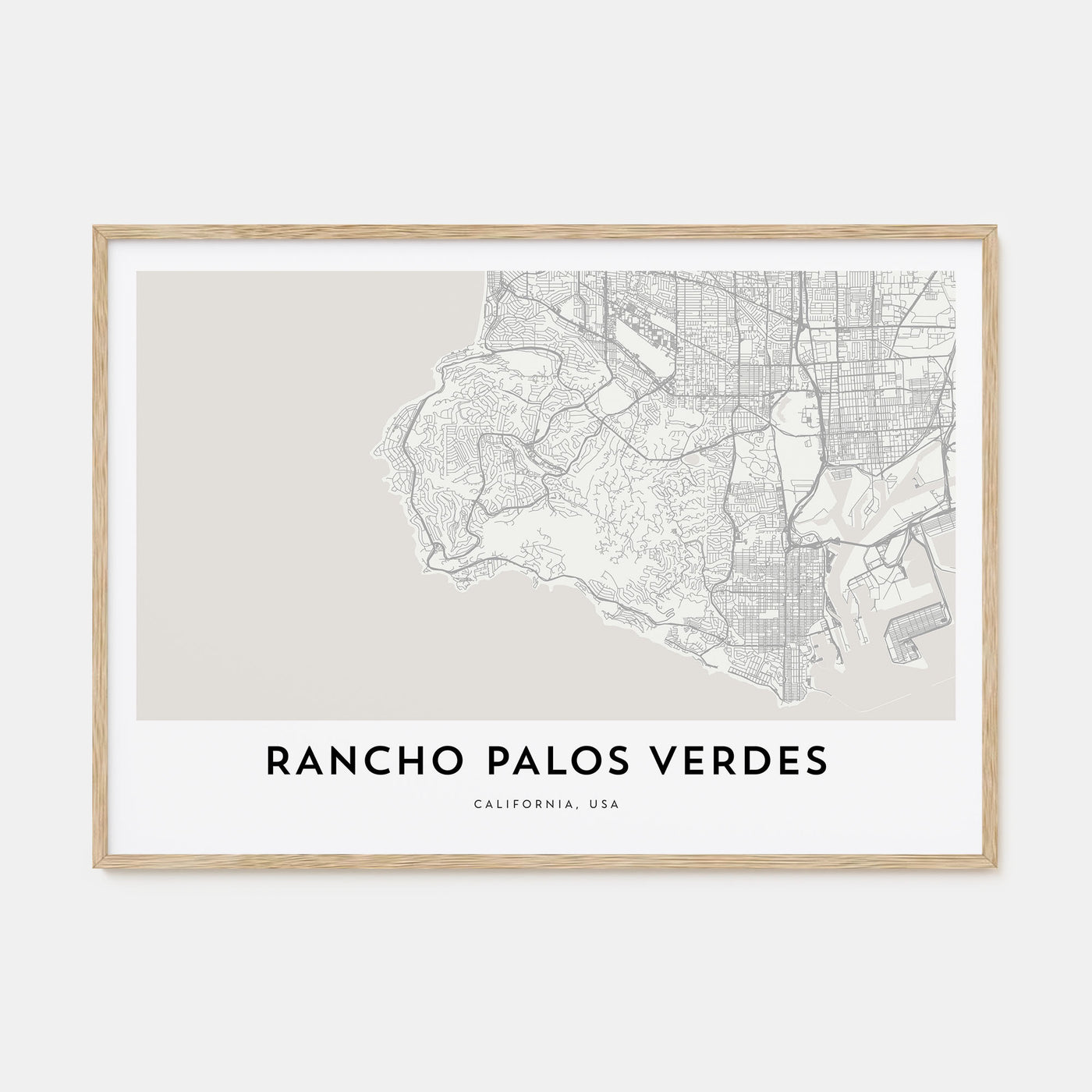 Rancho Palos Verdes Map Landscape Poster