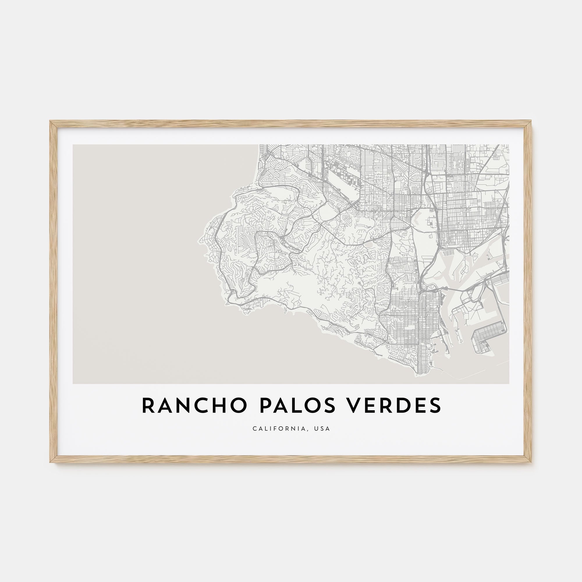 Rancho Palos Verdes Map Landscape Poster