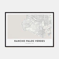 Rancho Palos Verdes Map Landscape Poster