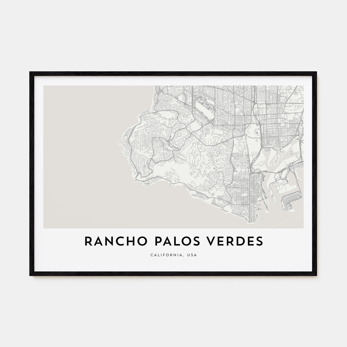 Rancho Palos Verdes Map Landscape Poster