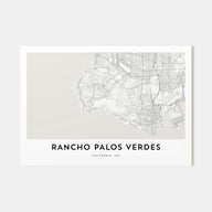 Rancho Palos Verdes Map Landscape Poster